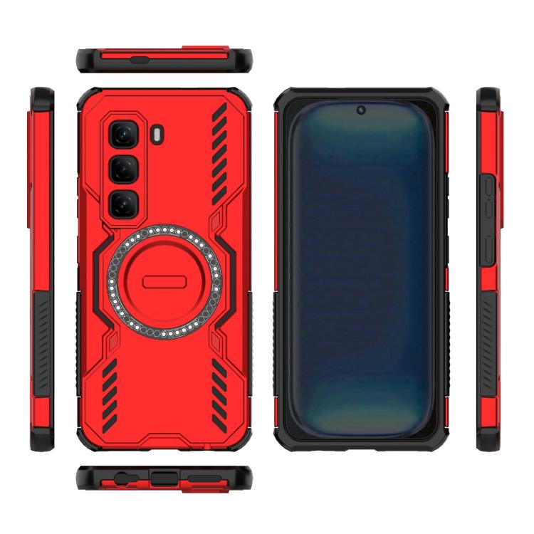 For Infinix Hot 50 Pro 4G Global Butterfly Armor MagSafe Magnetic Ring Shockproof Phone Case