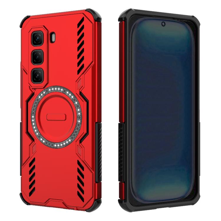 For Infinix Hot 50 Pro 4G Global Butterfly Armor MagSafe Magnetic Ring Shockproof Phone Case