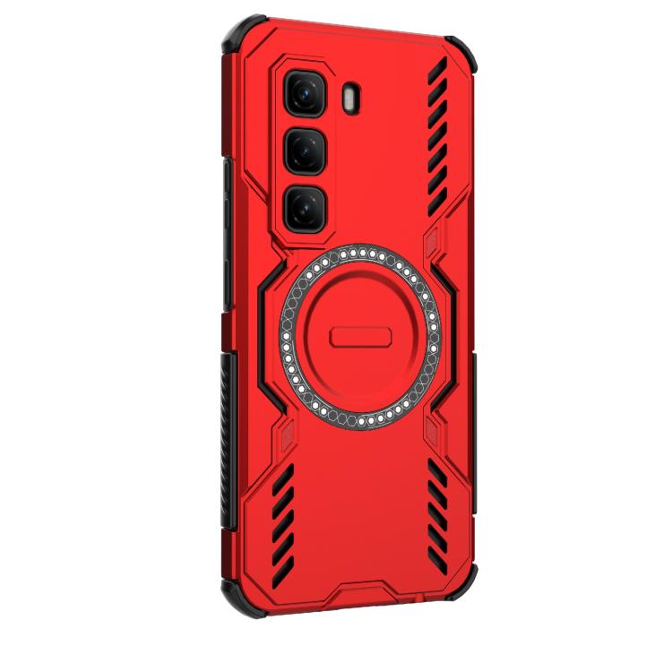 For Infinix Hot 50 Pro 4G Global Butterfly Armor MagSafe Magnetic Ring Shockproof Phone Case