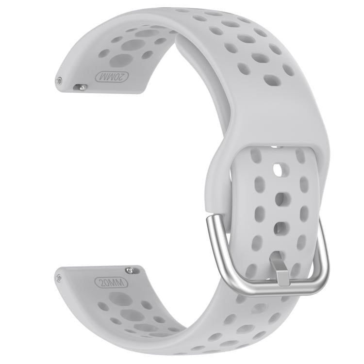 For Samsung Galaxy Watch 7 / 6 / 5 / FE xDfind Silver Buckle Silicone Sport Watch Band