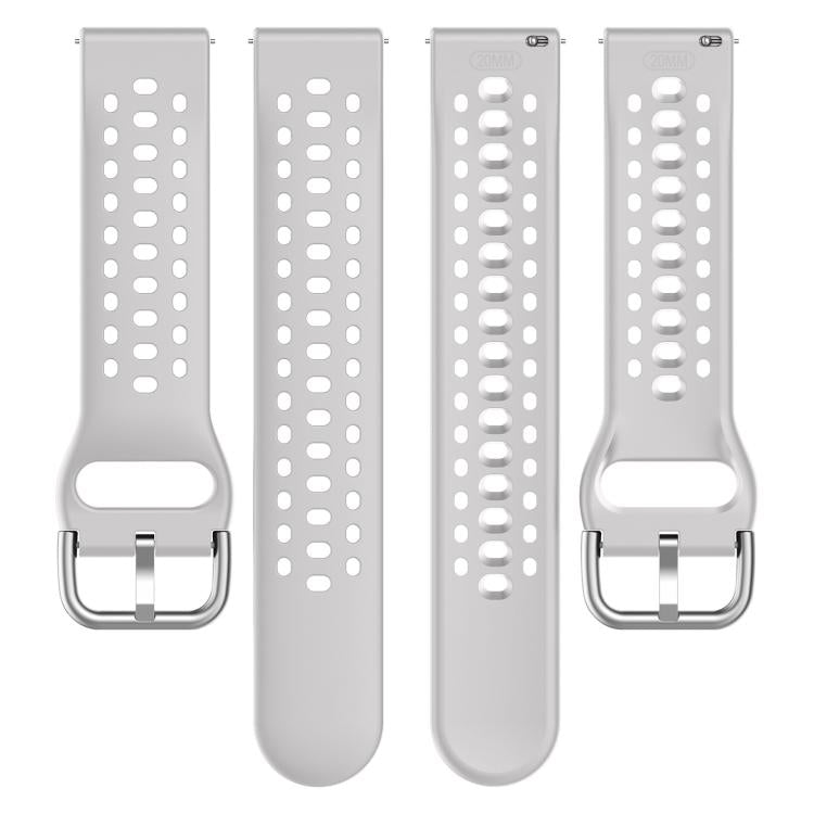 For Samsung Galaxy Watch 7 / 6 / 5 / FE xDfind Silver Buckle Silicone Sport Watch Band