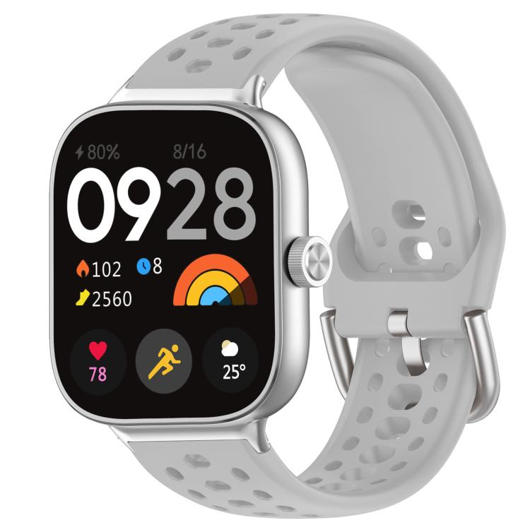 For Xiaomi Band 10 Pro / 9 Pro / Redmi Watch 6 xDfind Silver Buckle Silicone Sport Watch Band