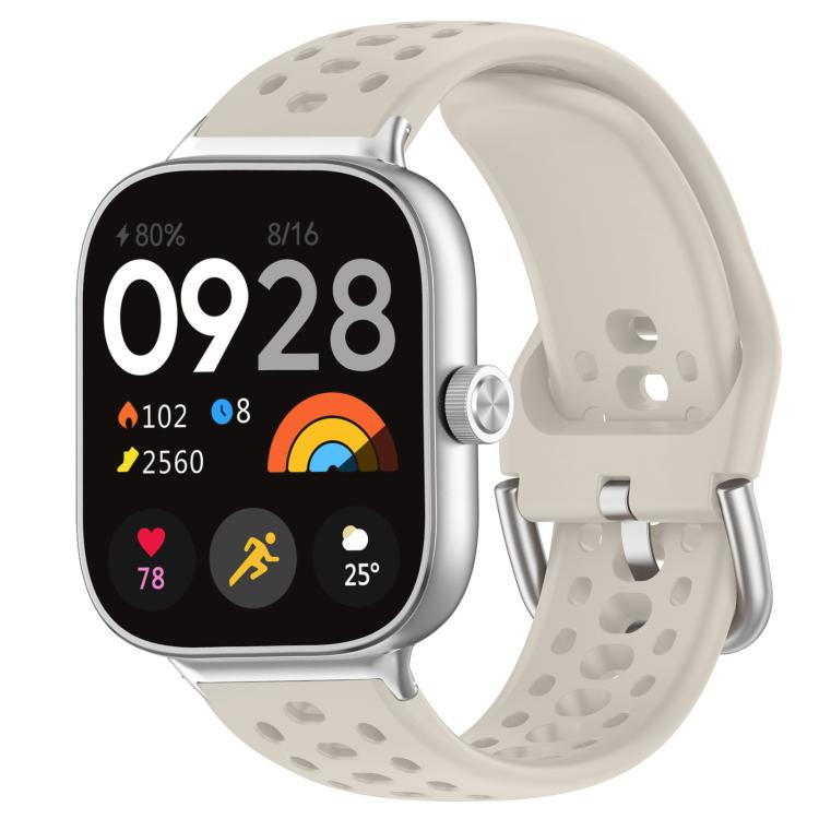 For Xiaomi Band 10 Pro / 9 Pro / Redmi Watch 6 xDfind Silver Buckle Silicone Sport Watch Band