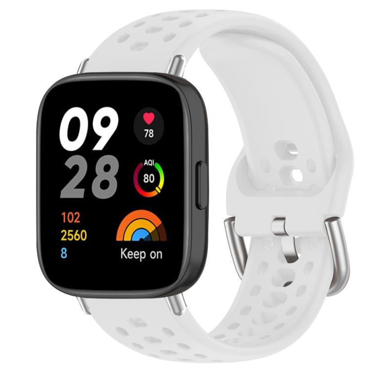 For Redmi Watch 3 xDfind Silver Buckle Silicone Sport Watch Band