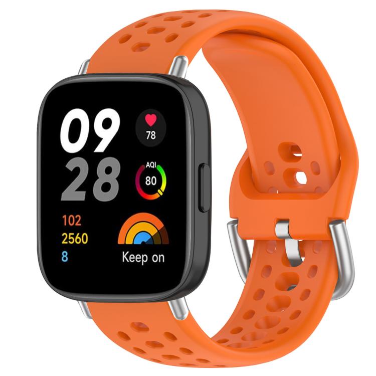 For Redmi Watch 3 xDfind Silver Buckle Silicone Sport Watch Band