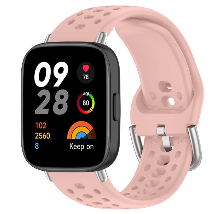 For Redmi Watch 3 xDfind Silver Buckle Silicone Sport Watch Band