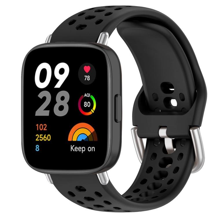 For Redmi Watch 3 xDfind Silver Buckle Silicone Sport Watch Band