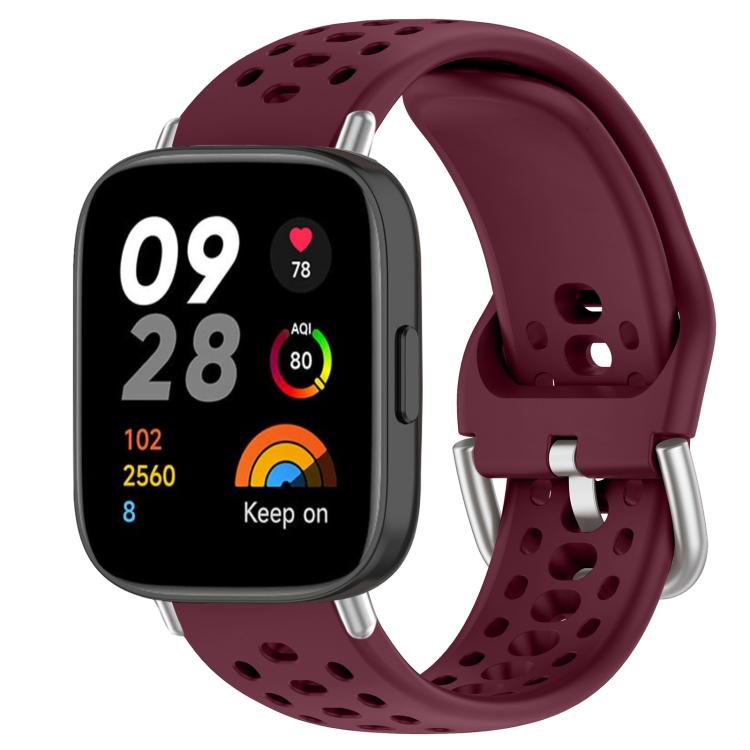 For Redmi Watch 3 xDfind Silver Buckle Silicone Sport Watch Band