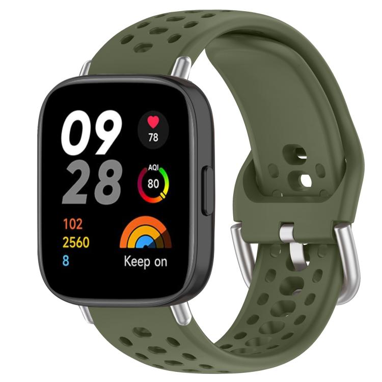 For Redmi Watch 3 xDfind Silver Buckle Silicone Sport Watch Band