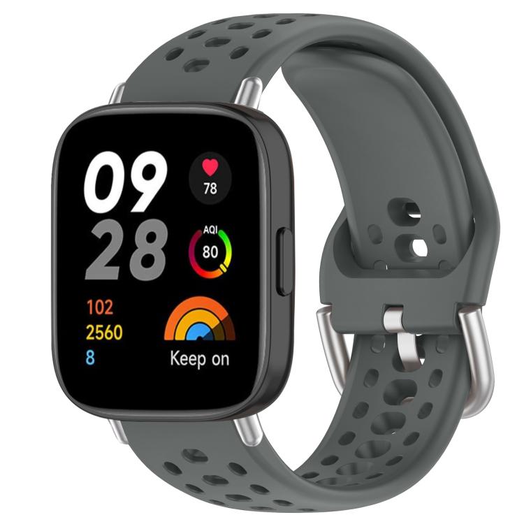 For Redmi Watch 3 xDfind Silver Buckle Silicone Sport Watch Band