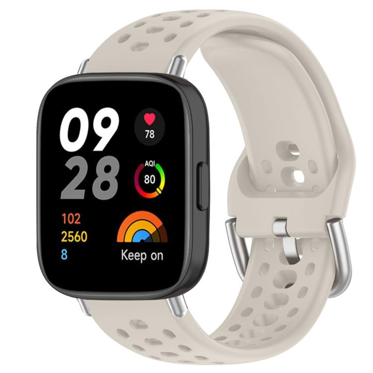 For Redmi Watch 3 xDfind Silver Buckle Silicone Sport Watch Band