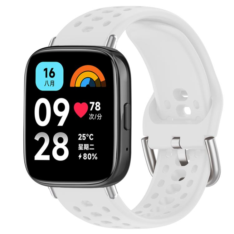For Redmi Watch 3 Active / Watch 3 Lite xDfind Silver Buckle Silicone Sport Watch Band