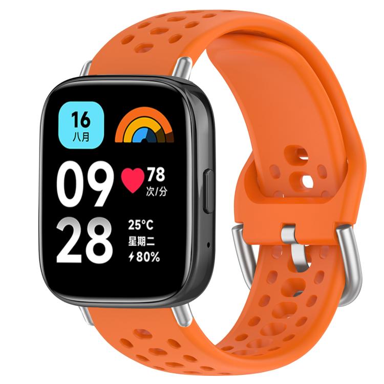 For Redmi Watch 3 Active / Watch 3 Lite xDfind Silver Buckle Silicone Sport Watch Band