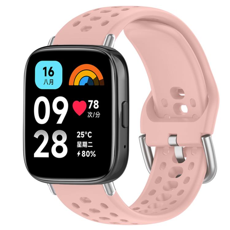 For Redmi Watch 3 Active / Watch 3 Lite xDfind Silver Buckle Silicone Sport Watch Band