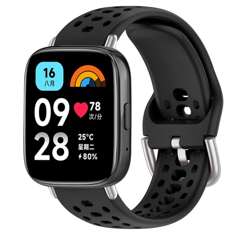 For Redmi Watch 3 Active / Watch 3 Lite xDfind Silver Buckle Silicone Sport Watch Band