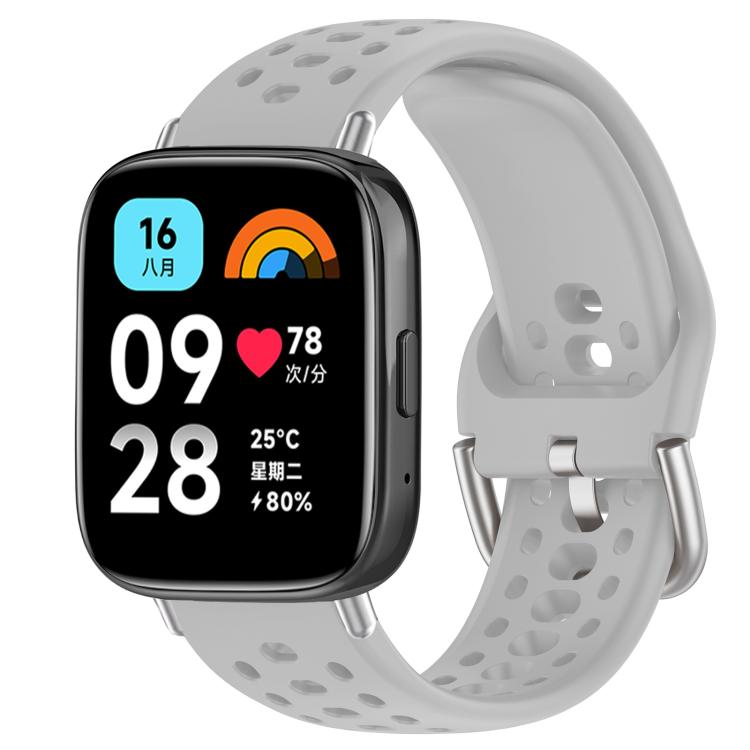 For Redmi Watch 3 Active / Watch 3 Lite xDfind Silver Buckle Silicone Sport Watch Band