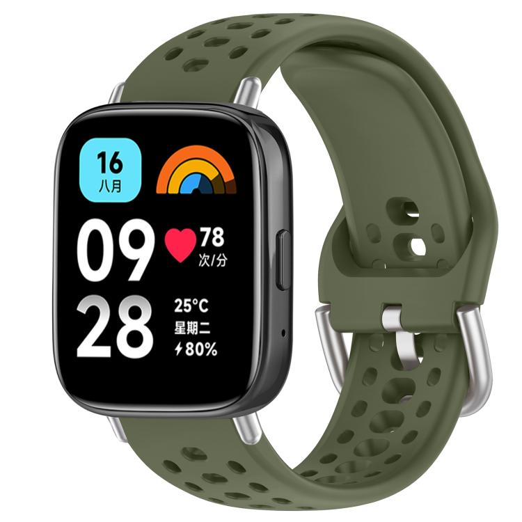 For Redmi Watch 3 Active / Watch 3 Lite xDfind Silver Buckle Silicone Sport Watch Band