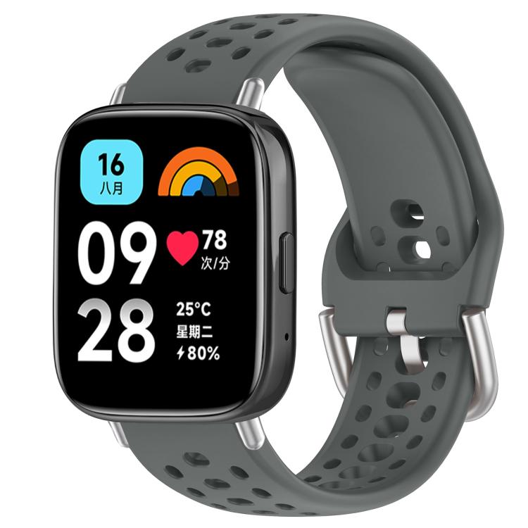 For Redmi Watch 3 Active / Watch 3 Lite xDfind Silver Buckle Silicone Sport Watch Band