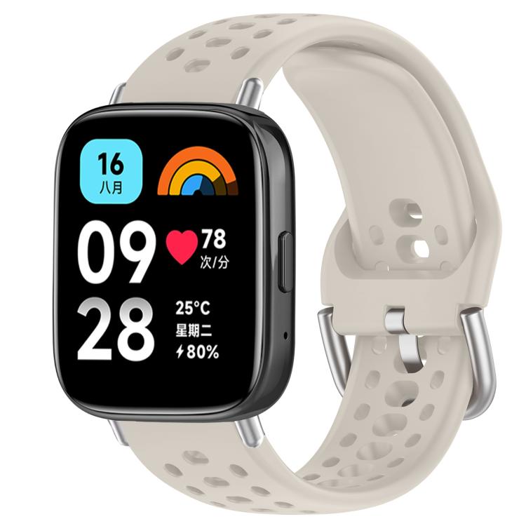 For Redmi Watch 3 Active / Watch 3 Lite xDfind Silver Buckle Silicone Sport Watch Band