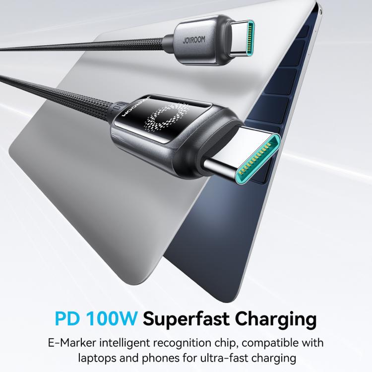 JOYROOM S-A55 StarFlight Series 100W Type-C to Type-C Auto Power-Off Fast Charging Data Cable, Length:1.2m
