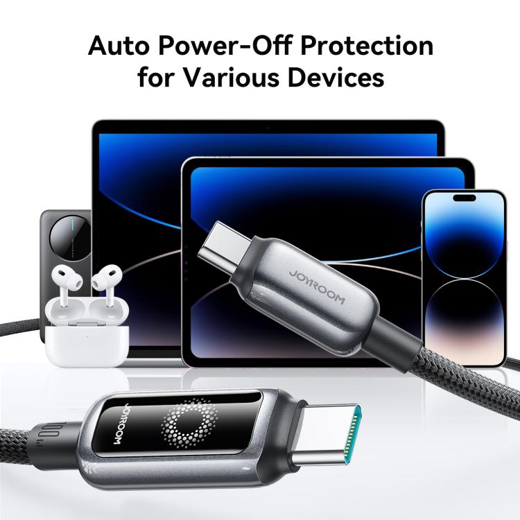 JOYROOM S-A55 StarFlight Series 100W Type-C to Type-C Auto Power-Off Fast Charging Data Cable, Length:1.2m