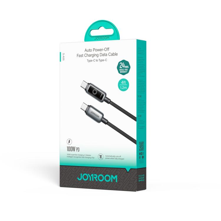 JOYROOM S-A55 StarFlight Series 100W Type-C to Type-C Auto Power-Off Fast Charging Data Cable, Length:1.2m