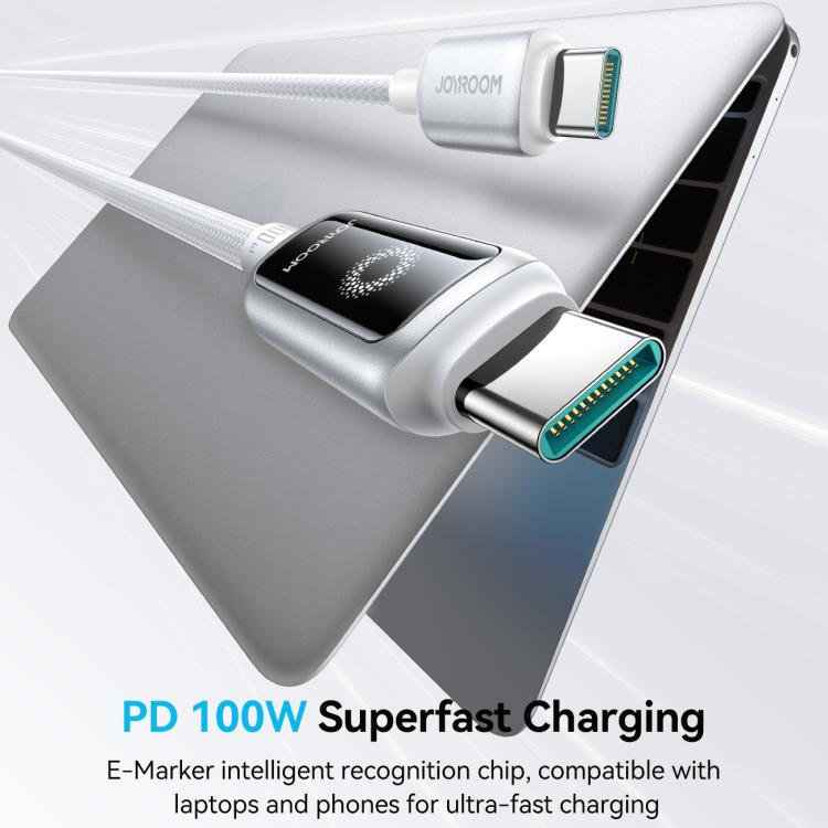JOYROOM S-A55 StarFlight Series 100W Type-C to Type-C Auto Power-Off Fast Charging Data Cable, Length:1.2m