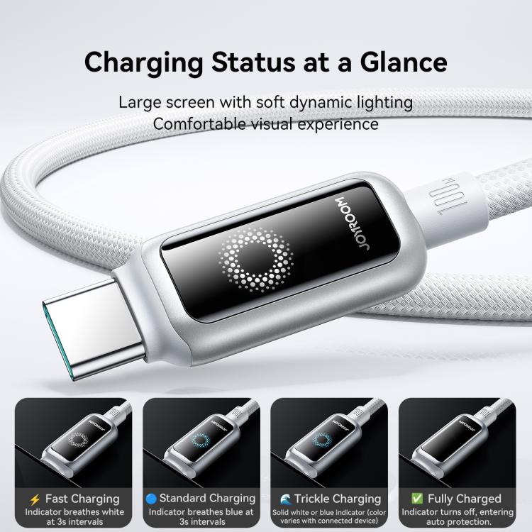 JOYROOM S-A55 StarFlight Series 100W Type-C to Type-C Auto Power-Off Fast Charging Data Cable, Length:1.2m