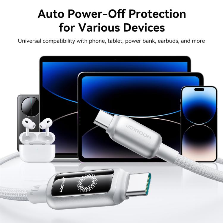JOYROOM S-A55 StarFlight Series 100W Type-C to Type-C Auto Power-Off Fast Charging Data Cable, Length:1.2m