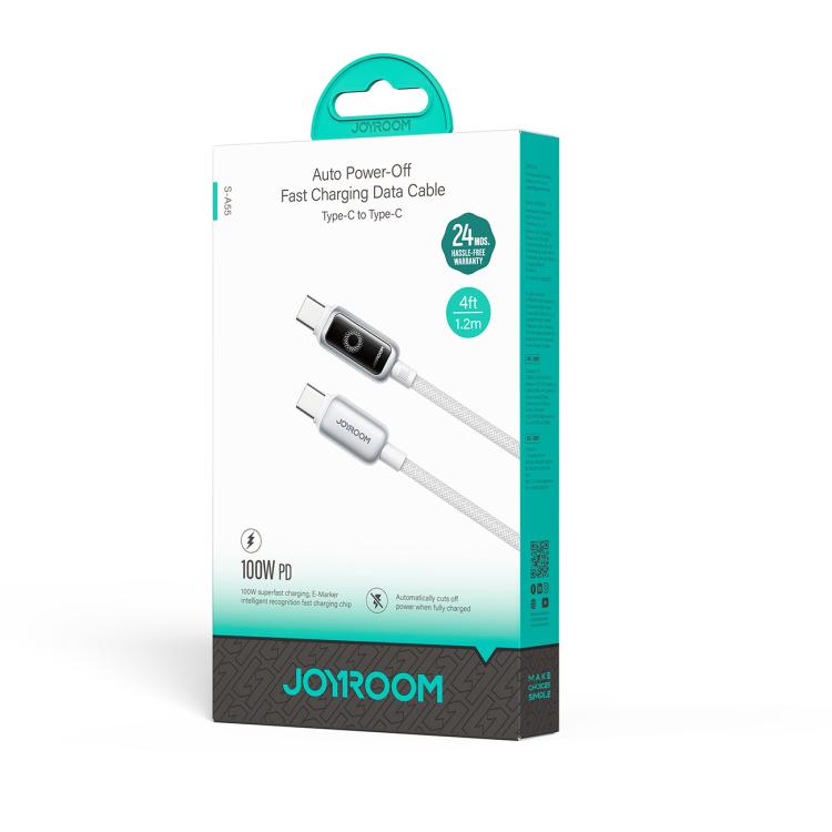 JOYROOM S-A55 StarFlight Series 100W Type-C to Type-C Auto Power-Off Fast Charging Data Cable, Length:1.2m