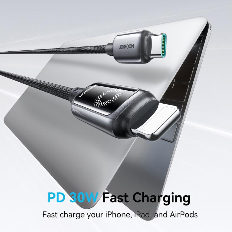 JOYROOM S-A55 StarFlight Series 30W Type-C to 8 Pin Auto Power-Off Fast Charging Data Cable, Length:1.2m