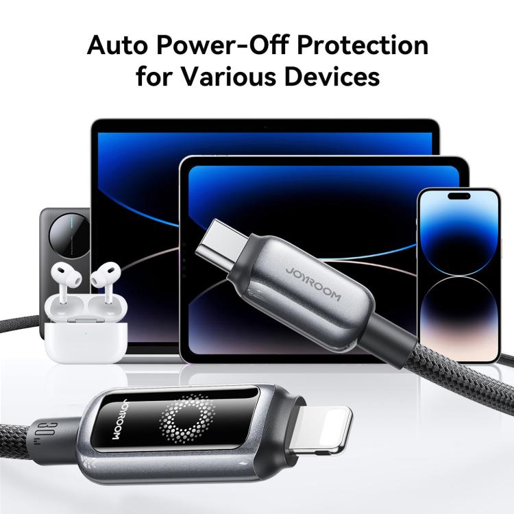 JOYROOM S-A55 StarFlight Series 30W Type-C to 8 Pin Auto Power-Off Fast Charging Data Cable, Length:1.2m