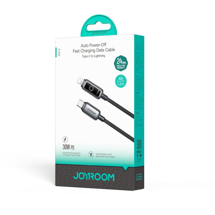 JOYROOM S-A55 StarFlight Series 30W Type-C to 8 Pin Auto Power-Off Fast Charging Data Cable, Length:1.2m