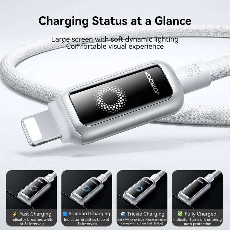 JOYROOM S-A55 StarFlight Series 30W Type-C to 8 Pin Auto Power-Off Fast Charging Data Cable, Length:1.2m