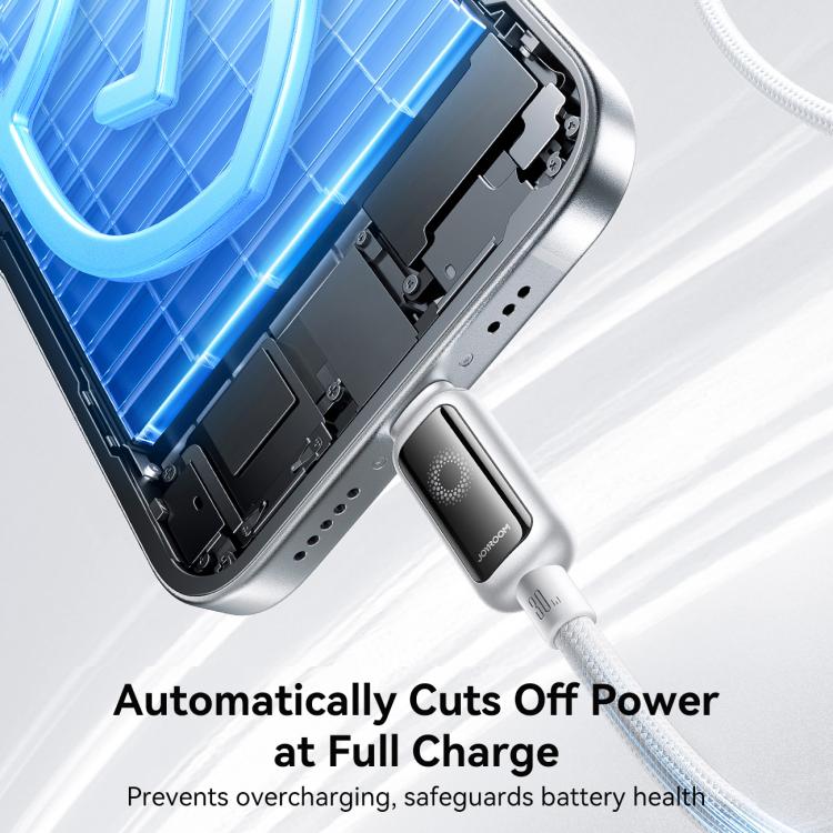 JOYROOM S-A55 StarFlight Series 30W Type-C to 8 Pin Auto Power-Off Fast Charging Data Cable, Length:1.2m