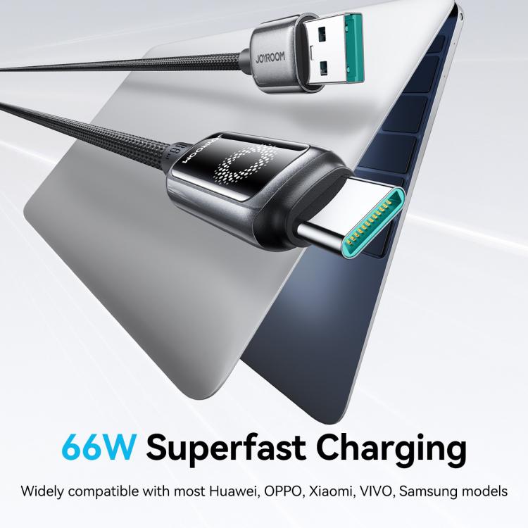 JOYROOM S-A55 StarFlight Series 66W USB to Type-C Auto Power-Off Fast Charging Data Cable, Length:1.2m
