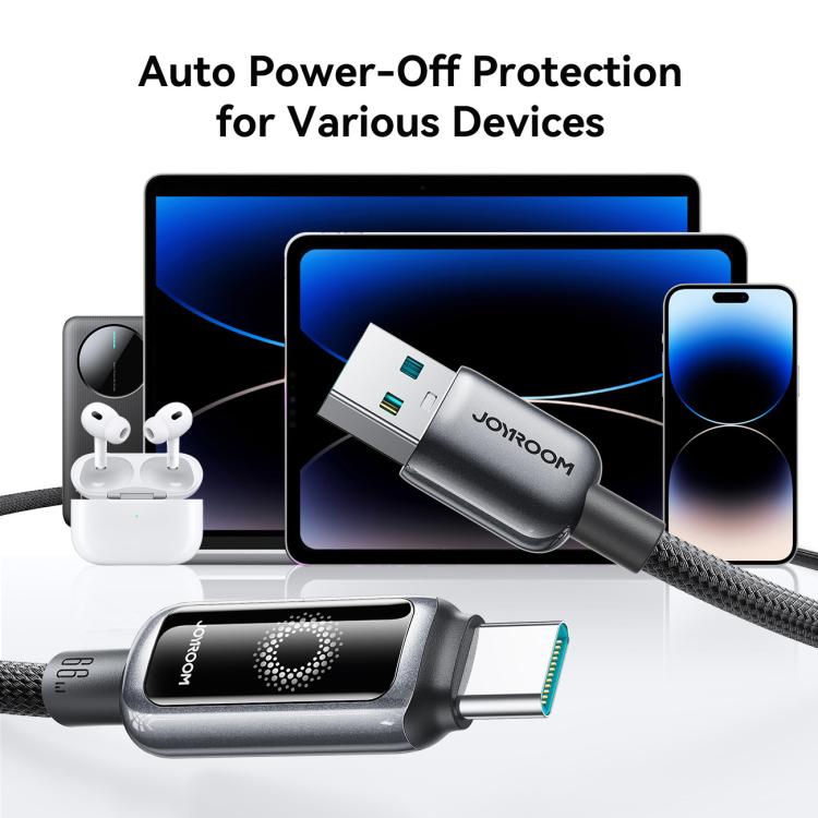 JOYROOM S-A55 StarFlight Series 66W USB to Type-C Auto Power-Off Fast Charging Data Cable, Length:1.2m