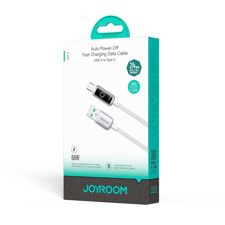 JOYROOM S-A55 StarFlight Series 66W USB to Type-C Auto Power-Off Fast Charging Data Cable, Length:1.2m