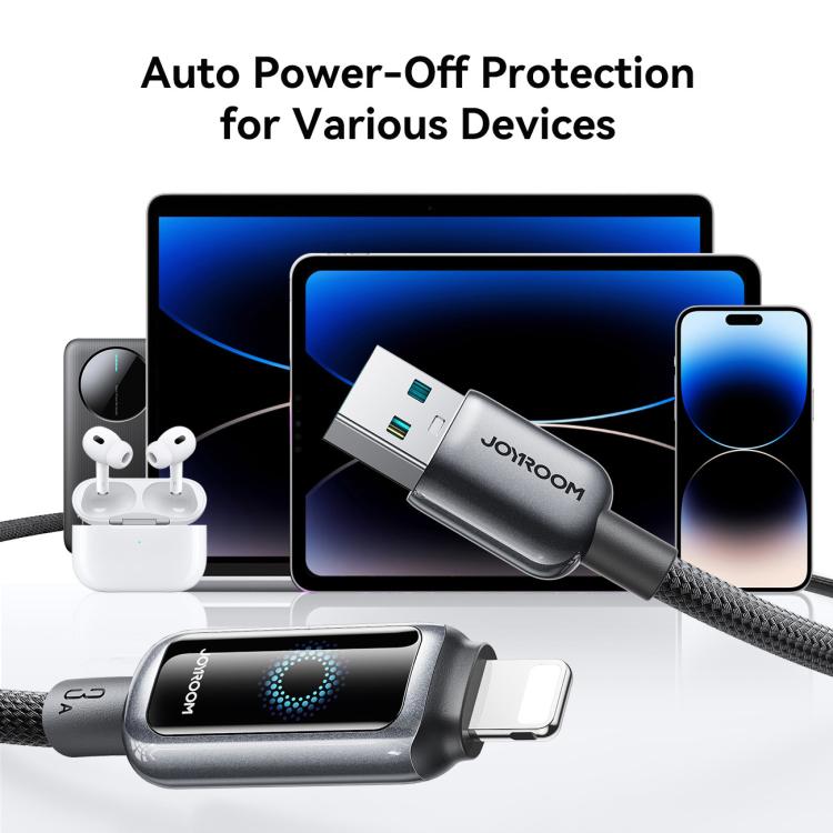JOYROOM S-A55 StarFlight Series 3A USB to 8 Pin Auto Power-Off Fast Charging Data Cable, Length:1.2m