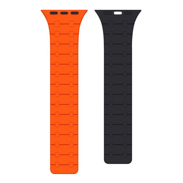 For Apple Watch 42 / 44 / 45 / 46 / 49mm xDfind Contrasting Colors Magnetic Silicone Watch Band