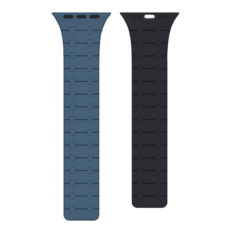 For Apple Watch 42 / 44 / 45 / 46 / 49mm xDfind Contrasting Colors Magnetic Silicone Watch Band
