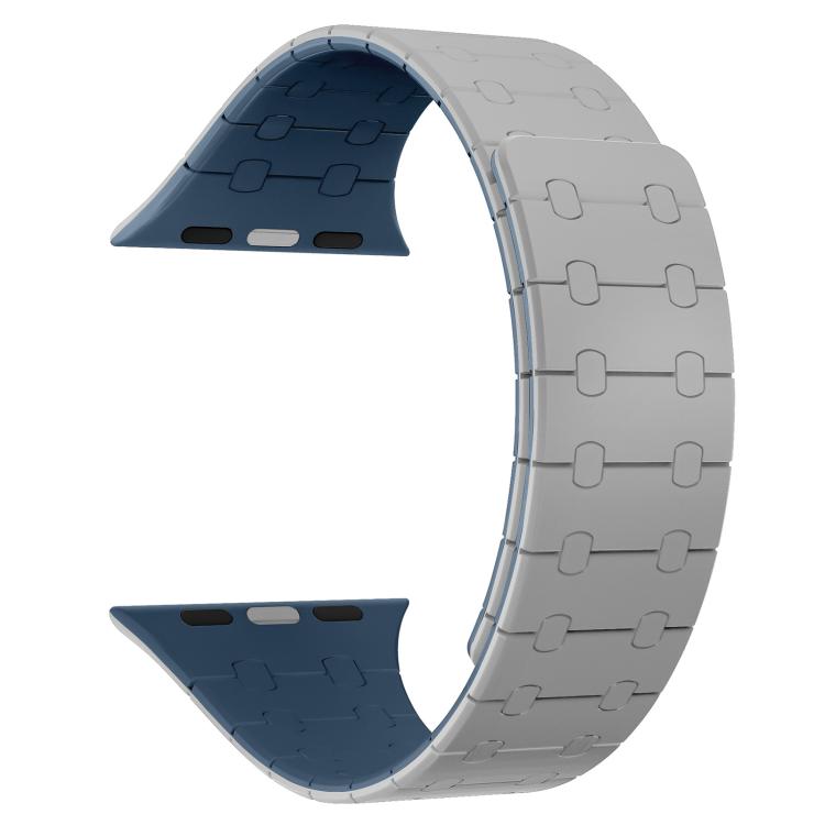 For Apple Watch 42 / 44 / 45 / 46 / 49mm xDfind Contrasting Colors Magnetic Silicone Watch Band