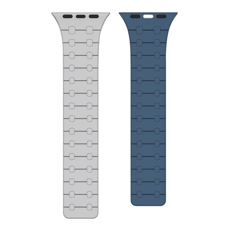 For Apple Watch 42 / 44 / 45 / 46 / 49mm xDfind Contrasting Colors Magnetic Silicone Watch Band