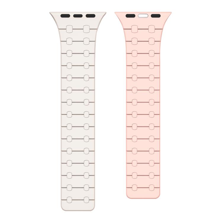 For Apple Watch 42 / 44 / 45 / 46 / 49mm xDfind Contrasting Colors Magnetic Silicone Watch Band