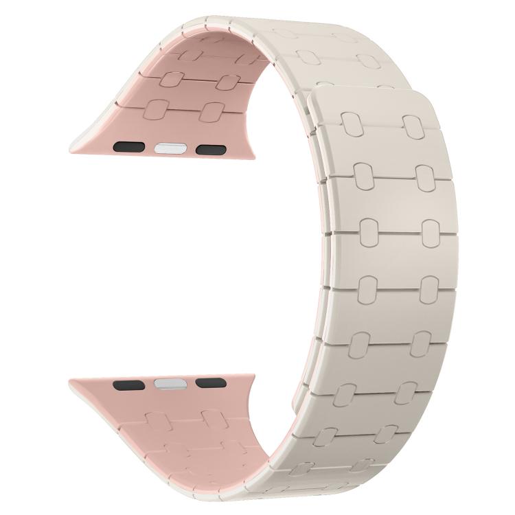 For Apple Watch 38 / 40 / 41 / S10 42mm xDfind Contrasting Colors Magnetic Silicone Watch Band
