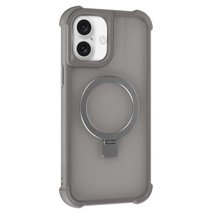 For iPhone 16 Plus Four-corner Shockproof MagSafe Holder Phone Case