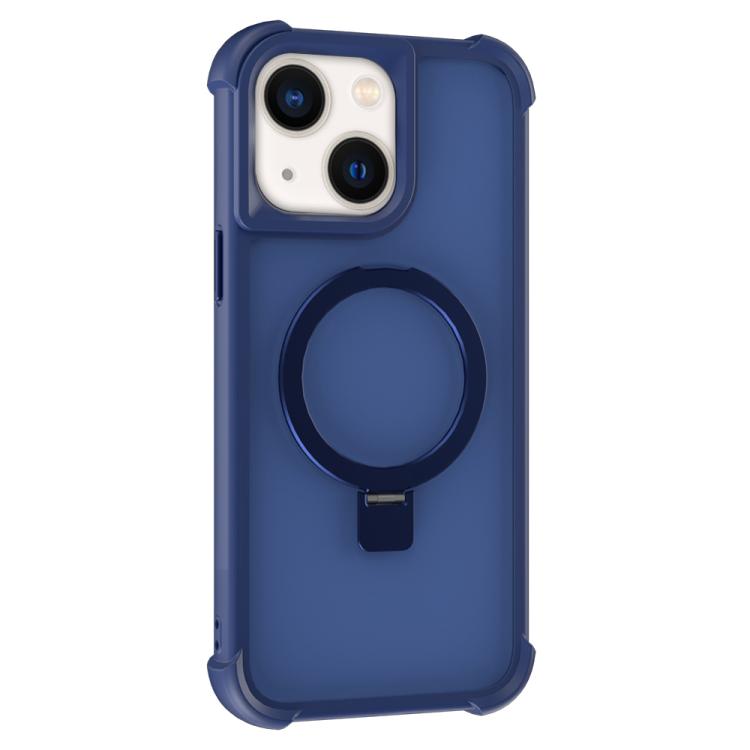 For iPhone 14 / 13 Four-corner Shockproof MagSafe Holder Phone Case