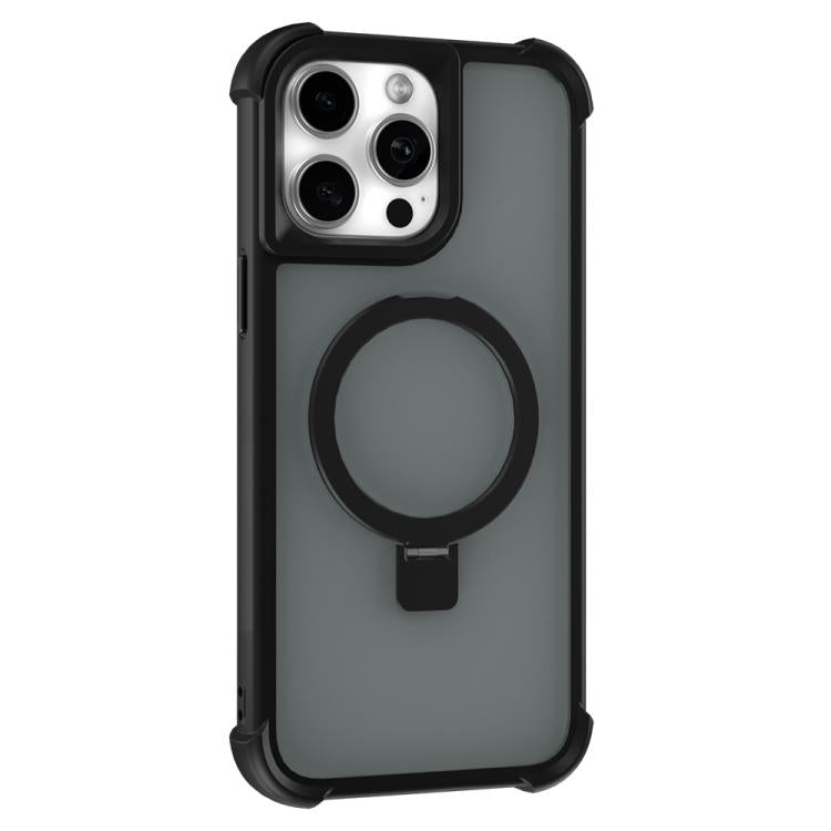 For iPhone 13 Pro Max Four-corner Shockproof MagSafe Holder Phone Case