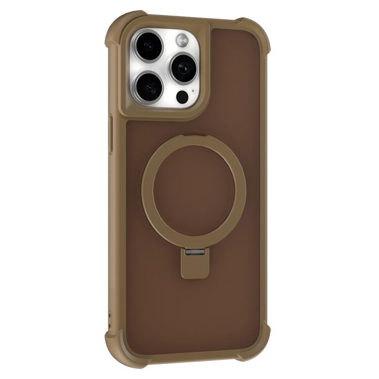 For iPhone 13 Pro Max Four-corner Shockproof MagSafe Holder Phone Case