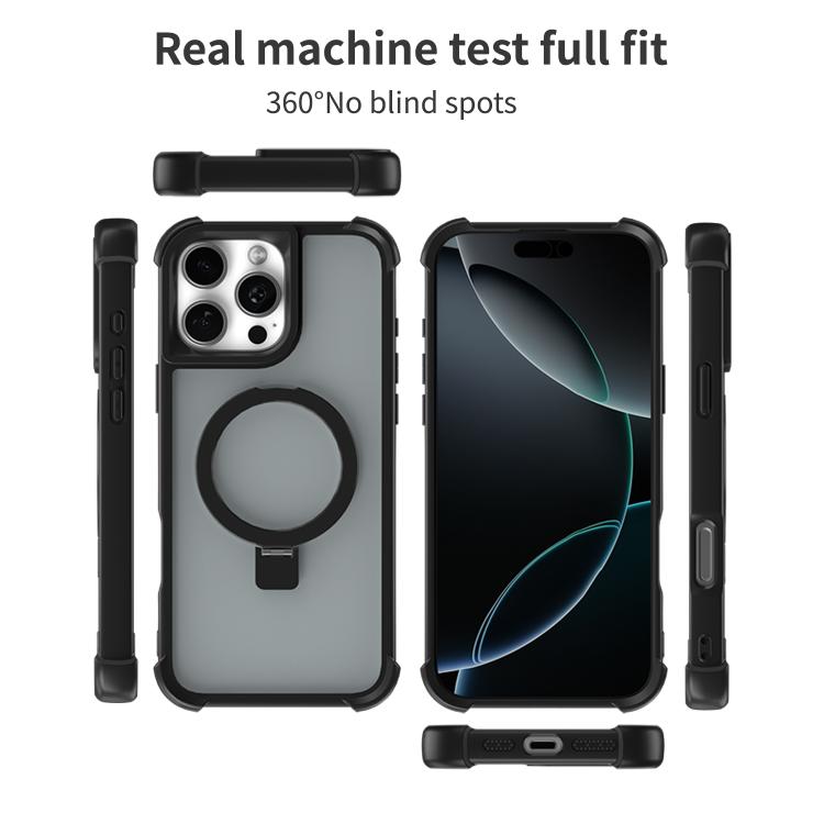 For iPhone 13 Pro Max Four-corner Shockproof MagSafe Holder Phone Case